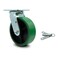 Service Caster 6 Inch Green Poly on Cast Iron Swivel Caster with Roller Bearing and Swivel Lock SCC-30CS620-PUR-GB-BSL - alternate 5